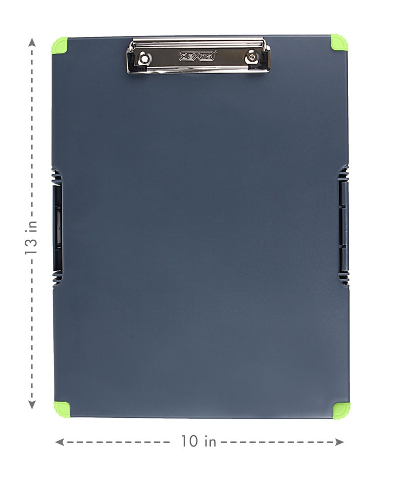 Dexas Duo Clipcase, Double Sided Clipboard Design, Portable Clipboards 13â€x10â€ Gray/Green, Combine Style and Functionality Office Supplies for Nursing, School, Work, Trades, Home Office - Image 3